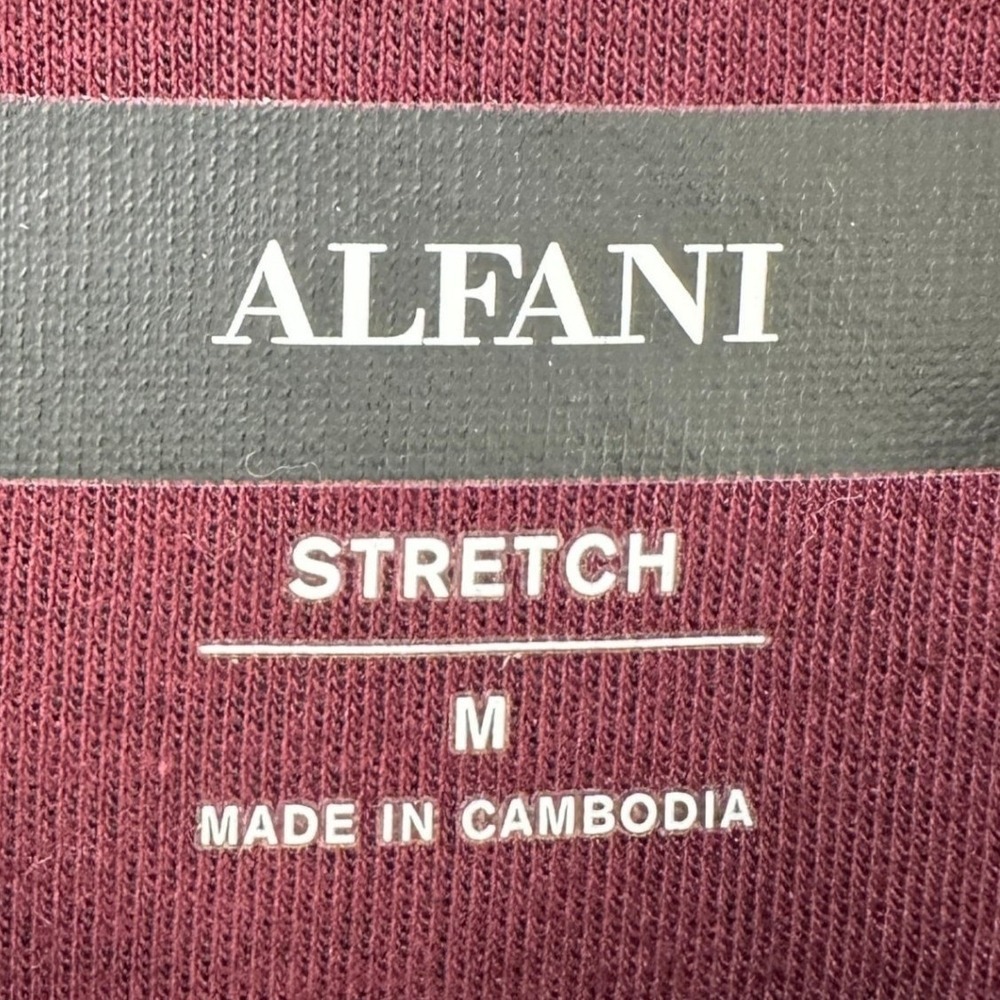 NEW Alfani Men Medium Sweatshirt Pullover Maroon Quarter Zip Stretch Lightweight - Picture 4 of 8